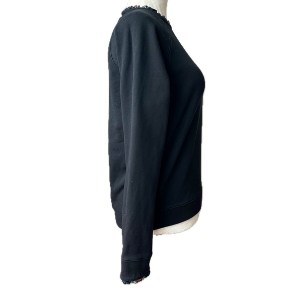 J. Crew Mercantile Plaid Trim, Black Sweater w/ Zipper, 100% Cotton; Women Sm - Picture 5 of 9